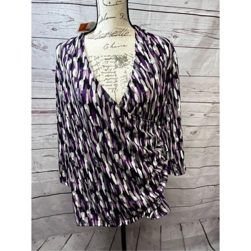 Fashion Bug XL nwt polyester/spandex 3/4 sleeves blouse